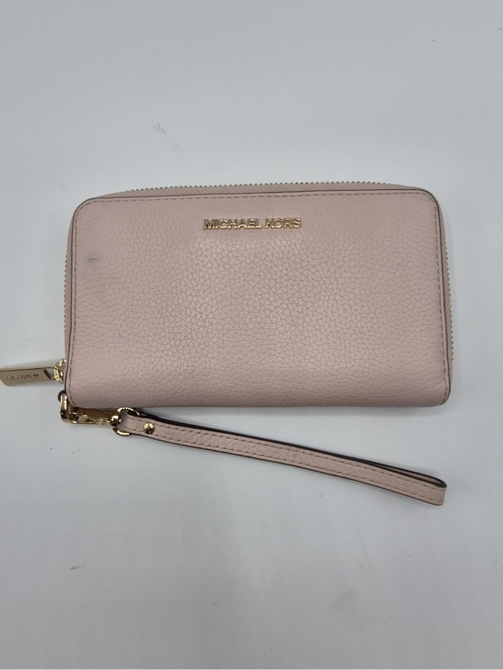 Michael Kors Light Blush Pink Leather Wristlet Clutch